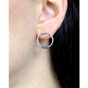 Bali hoop studs zilver