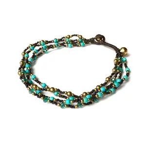 Enkelbandje met turquoise kraaltjes