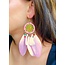 Feather dreamcatcher oorbellen roze Feather dreamcatcher oorbellen roze