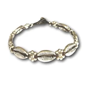 Enkelbandje cowrie silver