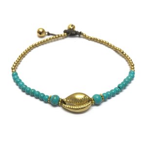 Enkelbandje schelpje Turquoise