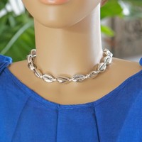 Choker ketting schelpjes zilver