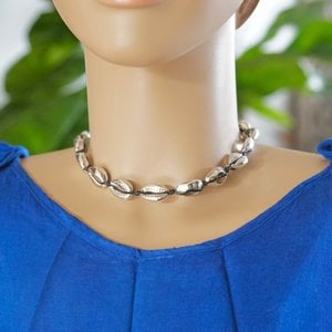 Choker schelpjes zilver