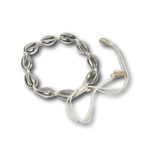 Enkelbandje schelpjes zilver