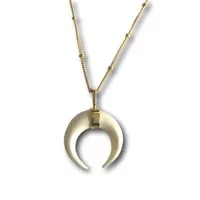 Goldplated ketting Cresent moon bone