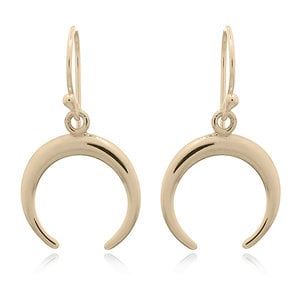 Gold plated oorbellen Crescent moon