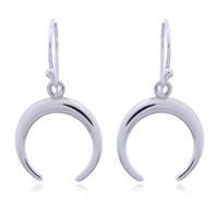 Zilveren oorbellen Crescent moon