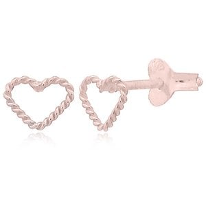 Rosé goldplated oorbellen Lovely heart