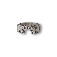 Zilveren ring 2 Elephants