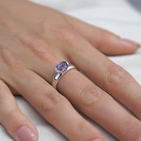 Zilveren ring Amethist Zya