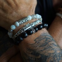 Kralen armband Matte Black Onyx