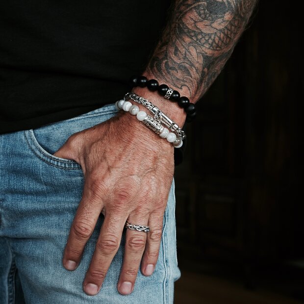 Kralen armband Matte Black Onyx