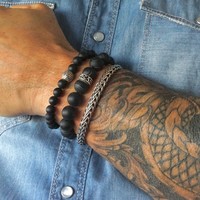 Kralen armband Black Onyx mat