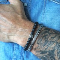 Kralen armband Black Onyx mat