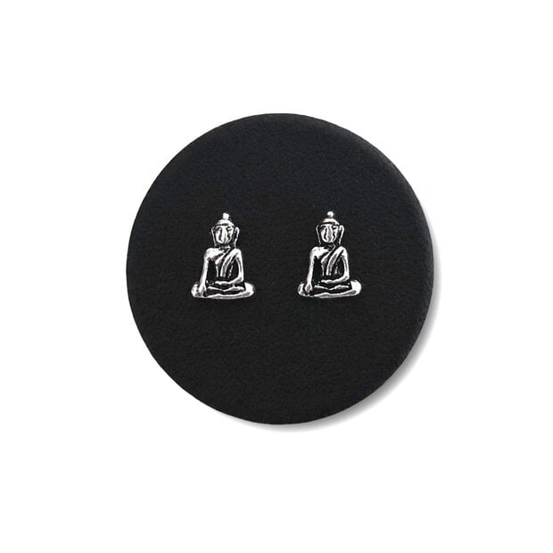 Zilveren oorknopjes Buddha