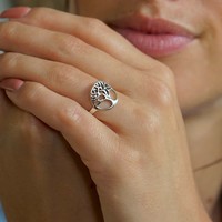 Tree of Life ring zilver