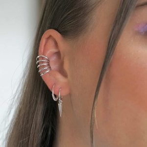 Zilveren Ear cuff Five
