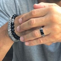 Zilveren ring Black
