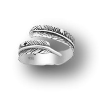 Zilveren Feather ring Wayan