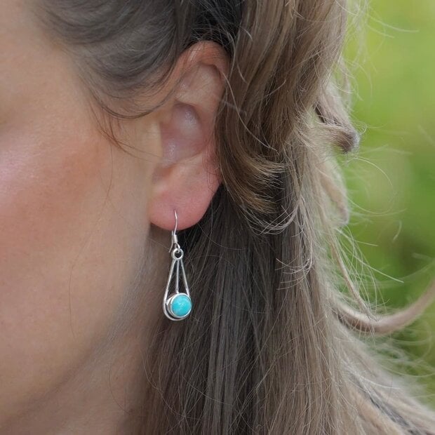 Zilveren oorbellen Turquoise Emmi