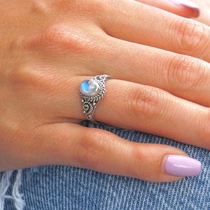 Zilveren ring maansteen Amy