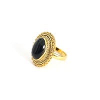 Goldplated ring Black Onyx