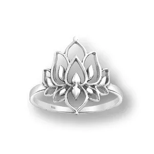Zilveren ring Lotus Flower
