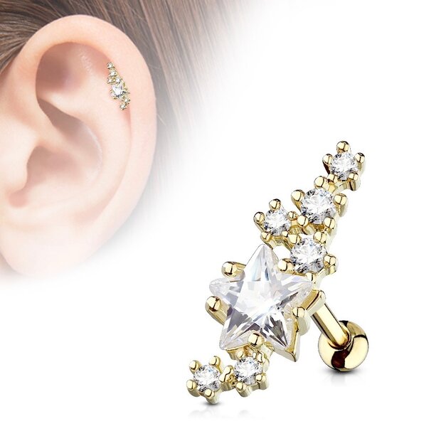 Piercing Cartilage stars goldy