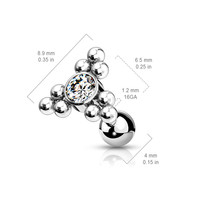 Piercing zirkonia triangle gold dot Piercing zirkonia triangle gold dot