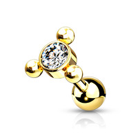 Piercing zirkonia triangle gold dot Piercing zirkonia triangle gold dot