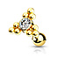 Piercing zirkonia big triangle gold dot