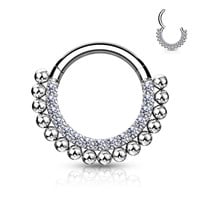 Piercing sparkling hoop silvy