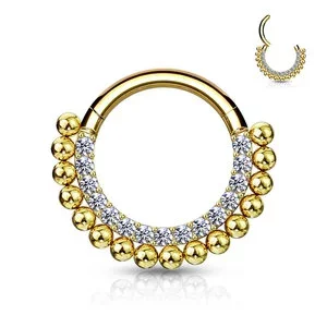 Piercing sparkling hoop goldy