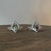 Zilveren ring Paisley Peridot Zilveren ring Paisley Peridot