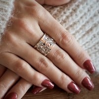 Zilveren boho ring Genesis