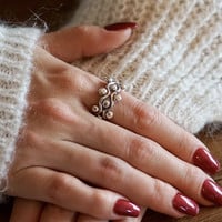 Zilveren ring Gaia – Boho statement ring