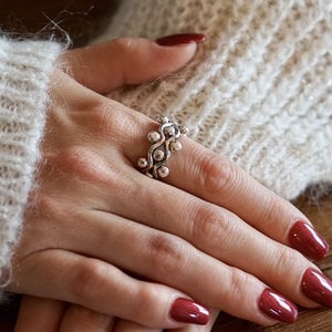 Zilveren ring Gaia – Boho statement ring