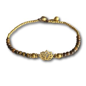 Enkelbandje lotus tiger-eye