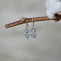 Hamsa hand oorbellen zilver