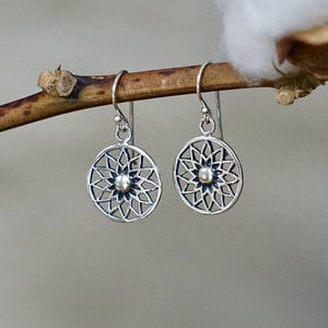 Flower of Life oorbellen zilver