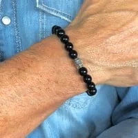 Kralen armband Black Onyx Buddha