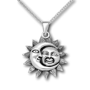 Zilveren hanger Sun & Moon