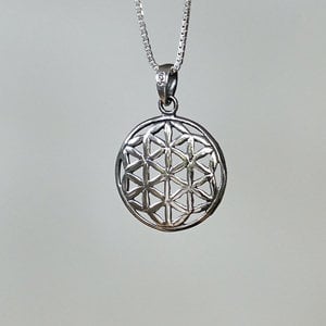 Zilveren hanger Flower of Life