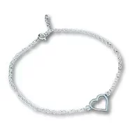 Zilveren enkelbandje hartje