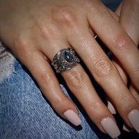 Zilveren ring Labradoriet Manisha