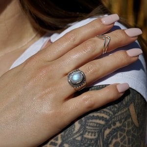 Zilveren Maansteen ring Anjali