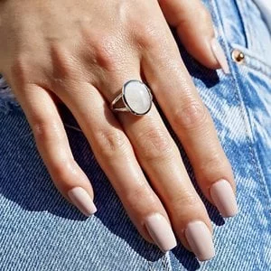 Zilveren Maansteen ring Chica