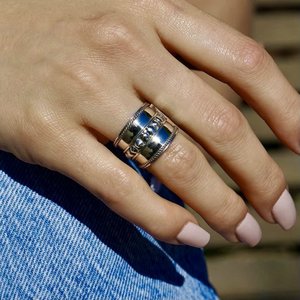 Zilveren brede Bali ring Denpasar