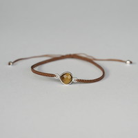 Edelsteen armbandje  Tiger-eye druppel