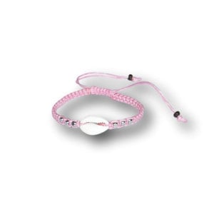 Armbandje cowrie shell roze